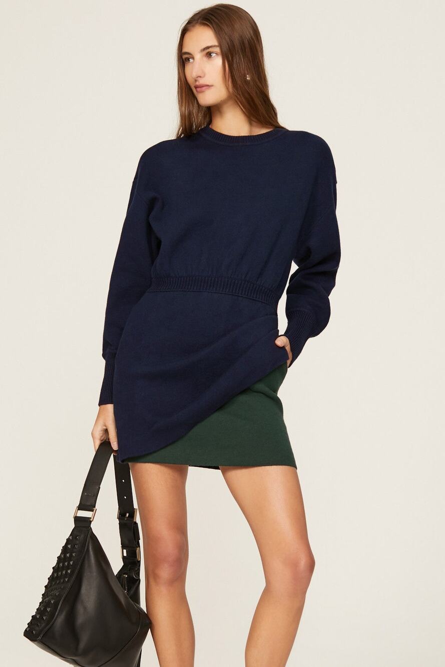 Something Navy - Blue Colorblock Sweater Dress - Size Large